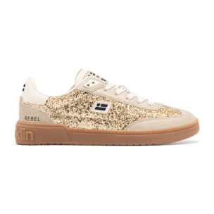 Zapatillas Deportivas Mujer Rebel Glitter Light Oro