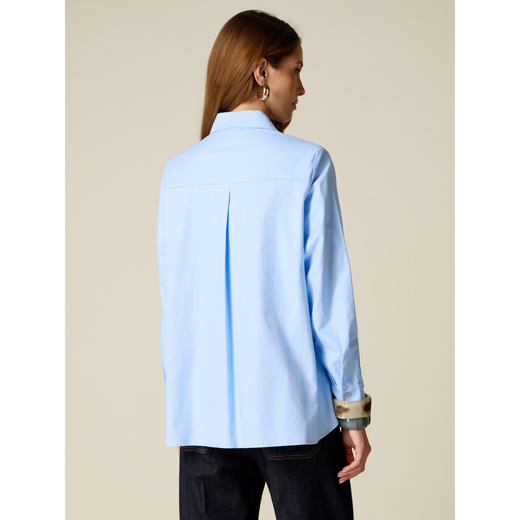 Oltre - Camicia over con castoni crystal - Azzurro