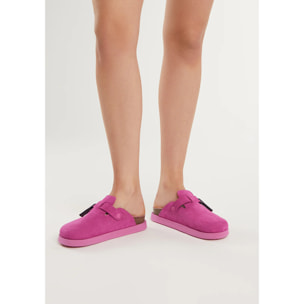 Sandalias Cerradas Vibe Clog Mujer Cierre Hebilla Color Fuchsia