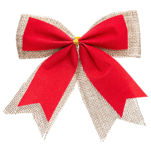 Lot de 3 nœuds déco 10x12cm jute