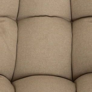 Fauteuil oeuf à bascule "Paopao" beige et blanc en acier traité en epoxy