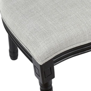 Chaise Eleonor Noir Tissu Gris - Lot De 2