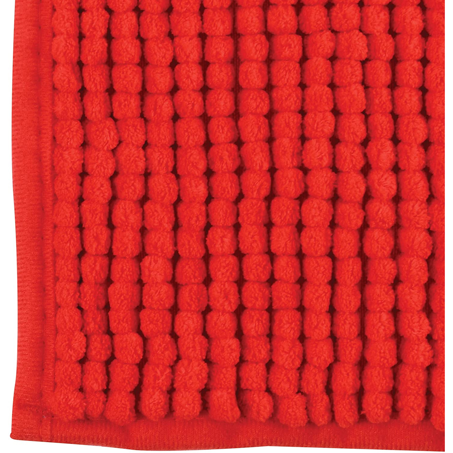 Alfombra de baño MSV "Chenille" de microfibra en color rojo 60 x 90 cm