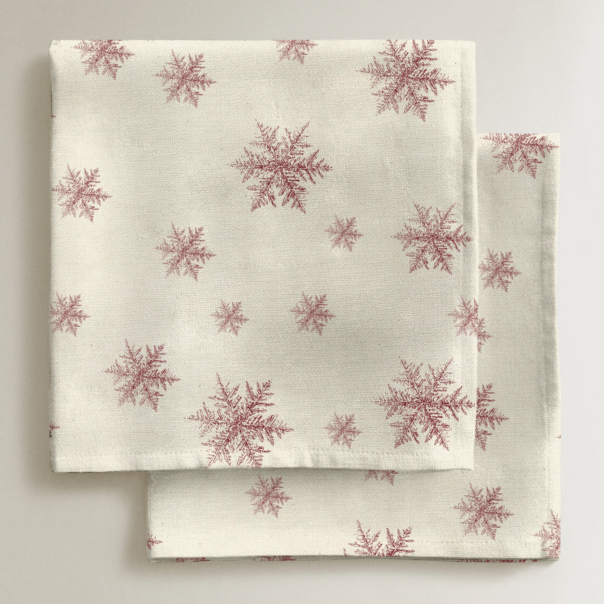 Lot de 2 serviettes Red Snowflake 1225
