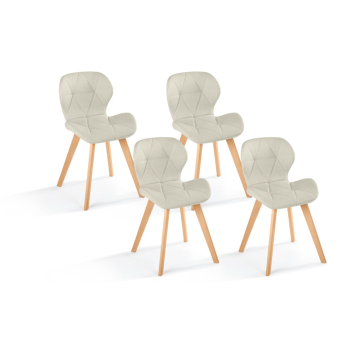 Chaises Gatsby en tissu et pieds bois