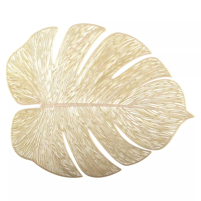 Lot de 6 Dessous d'assiette feuille filigrane doré