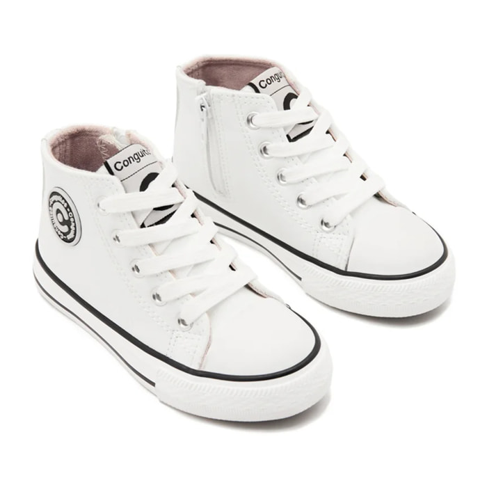 Zapatillas Altas de Niños Básicas en Blanco