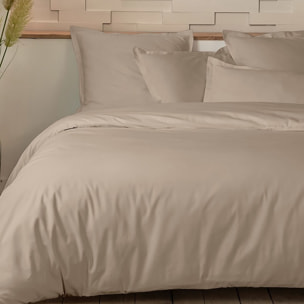 Parure de couette 3pcs 100% percale de coton 80 fils/cm2-unie lin