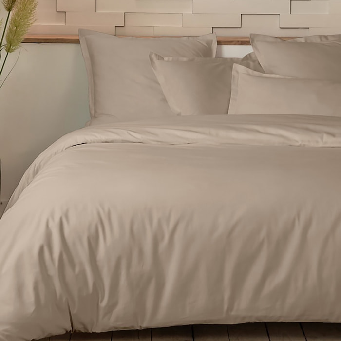 Parure de couette 3pcs 100% percale de coton 80 fils/cm2-unie lin