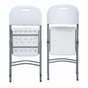 Mesa rectangular plegable Multifuncional 183x76x74cm, y Set de 4 Sillas plegables 51x45x85,5cm, ideal para exteriores