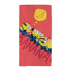 Drap de plage imprimé 100% coton, MINIONS BANANA