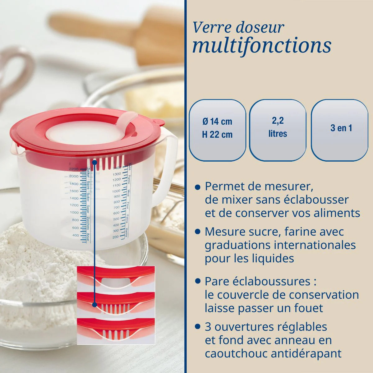 Verre doseur 2,2 litres Dr.Oetker Baker Edition