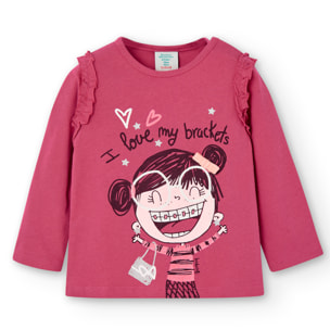 Camiseta punto con volantes de bebé niña