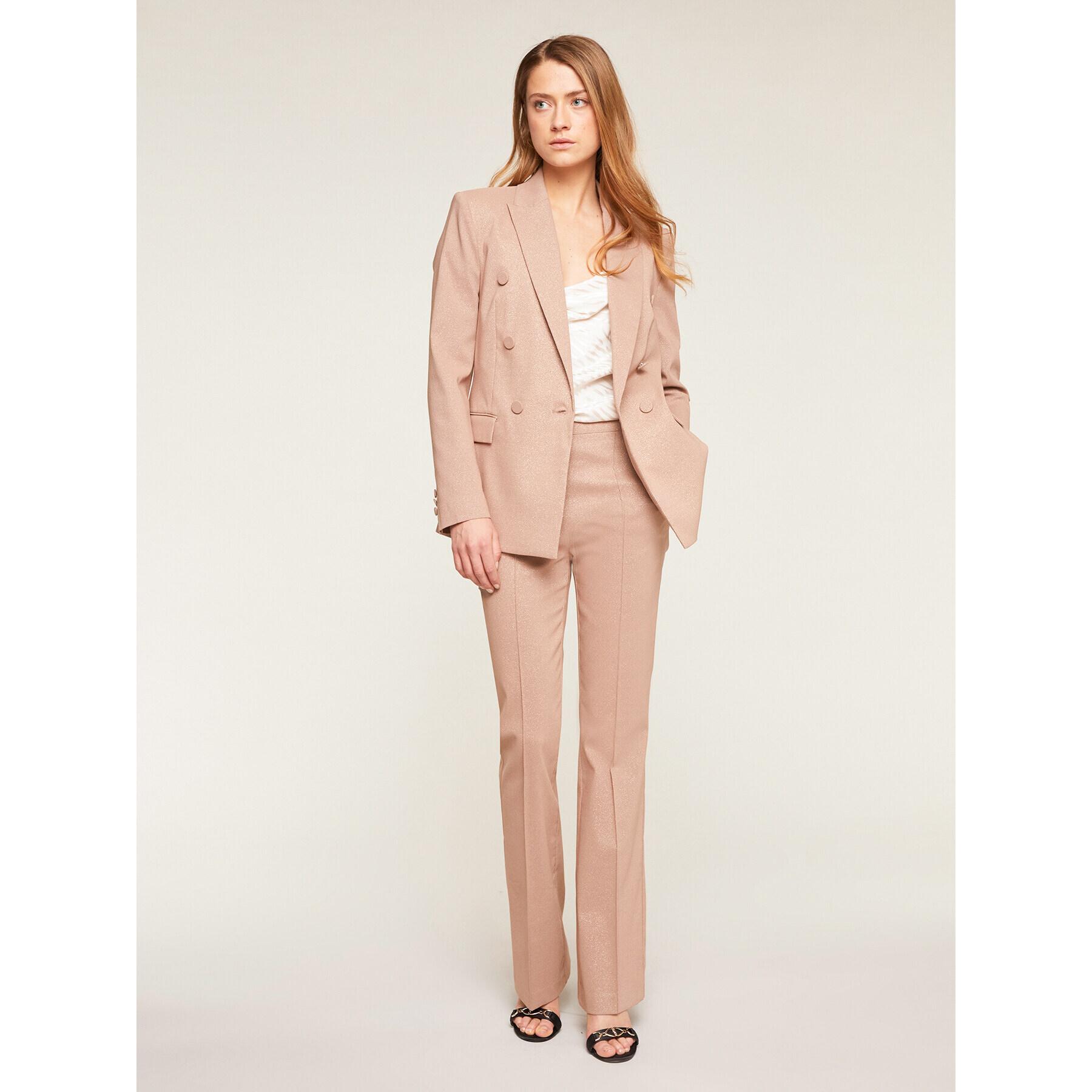 Motivi - Giacca blazer doppiopetto lurex - Beige