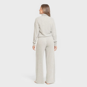 Pantalón largo ancho 4x2 canalé mujer