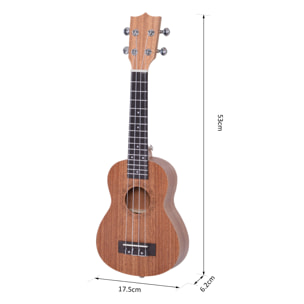 Ukelele 21 Pulgada Ukelele Soprano para Principiantes Cuerda Nylon Hecho a Mano