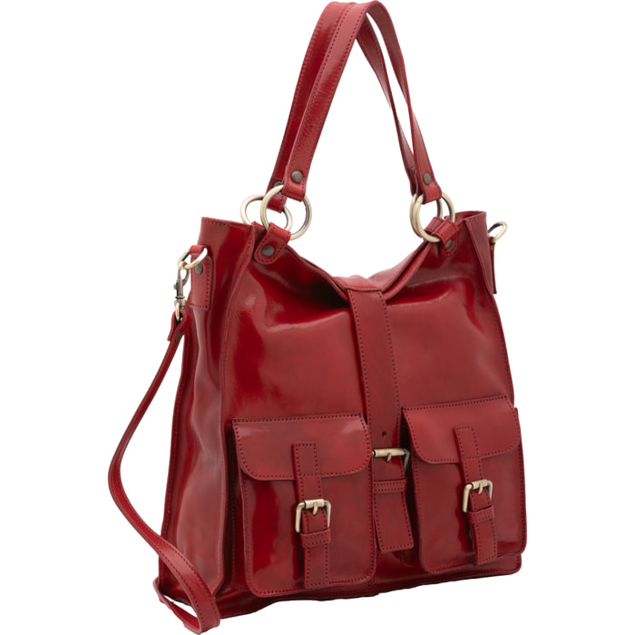 Borsa a spalla  da donna In Vera pelle Made in Italy 38x37x10 cm