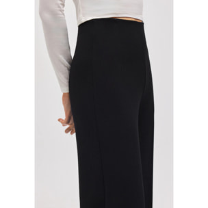 Pantaloni larghi effetto scamosciato nero