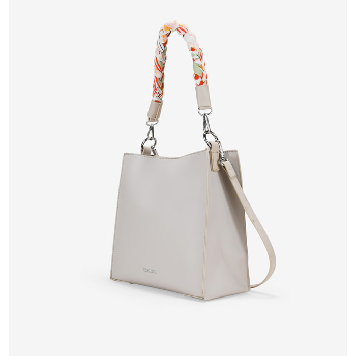 Bolso cuadrado piedra con asa de pañuelo