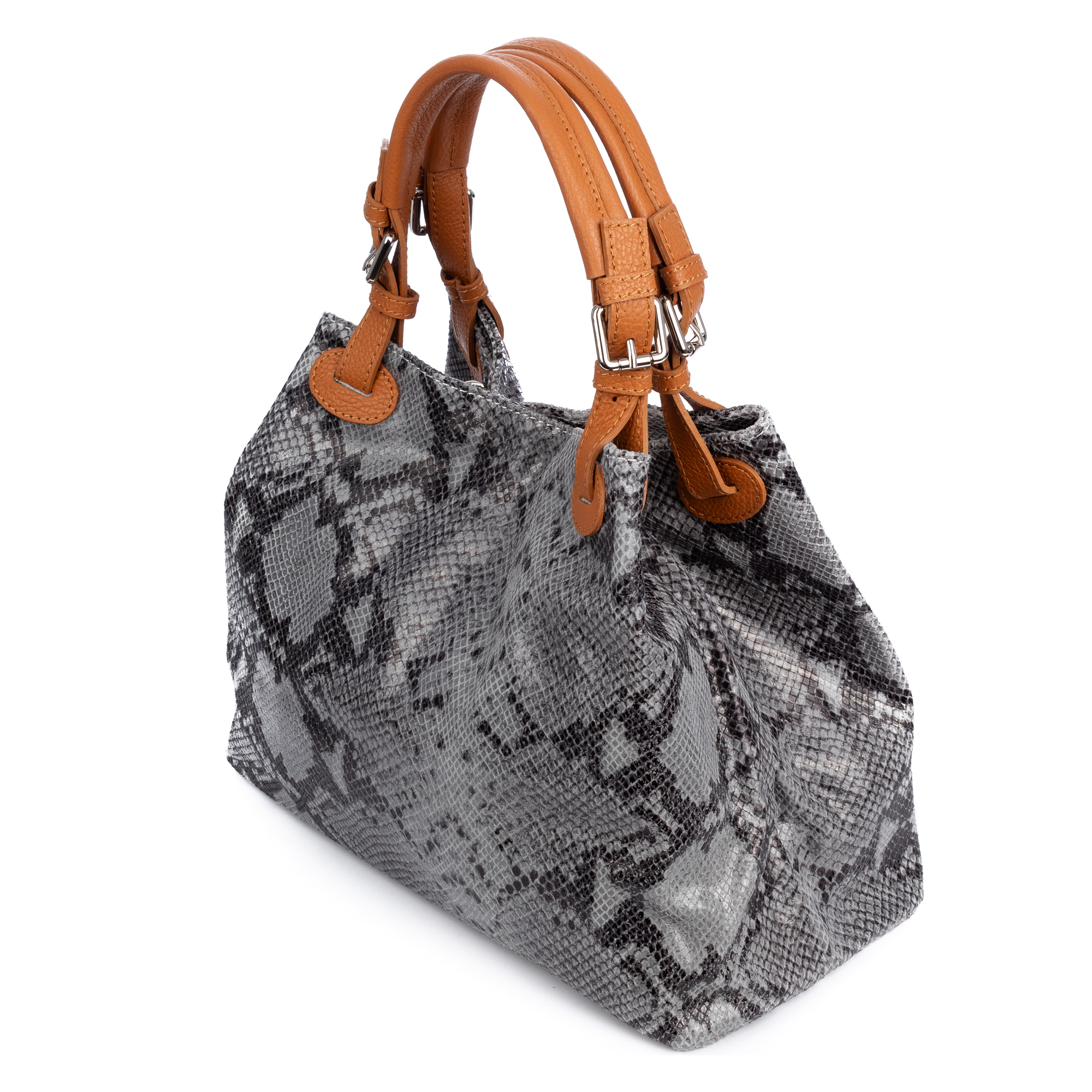 Emanuela Borsa tote Donna. Pelle autentica Camoscio Python Dollaro.