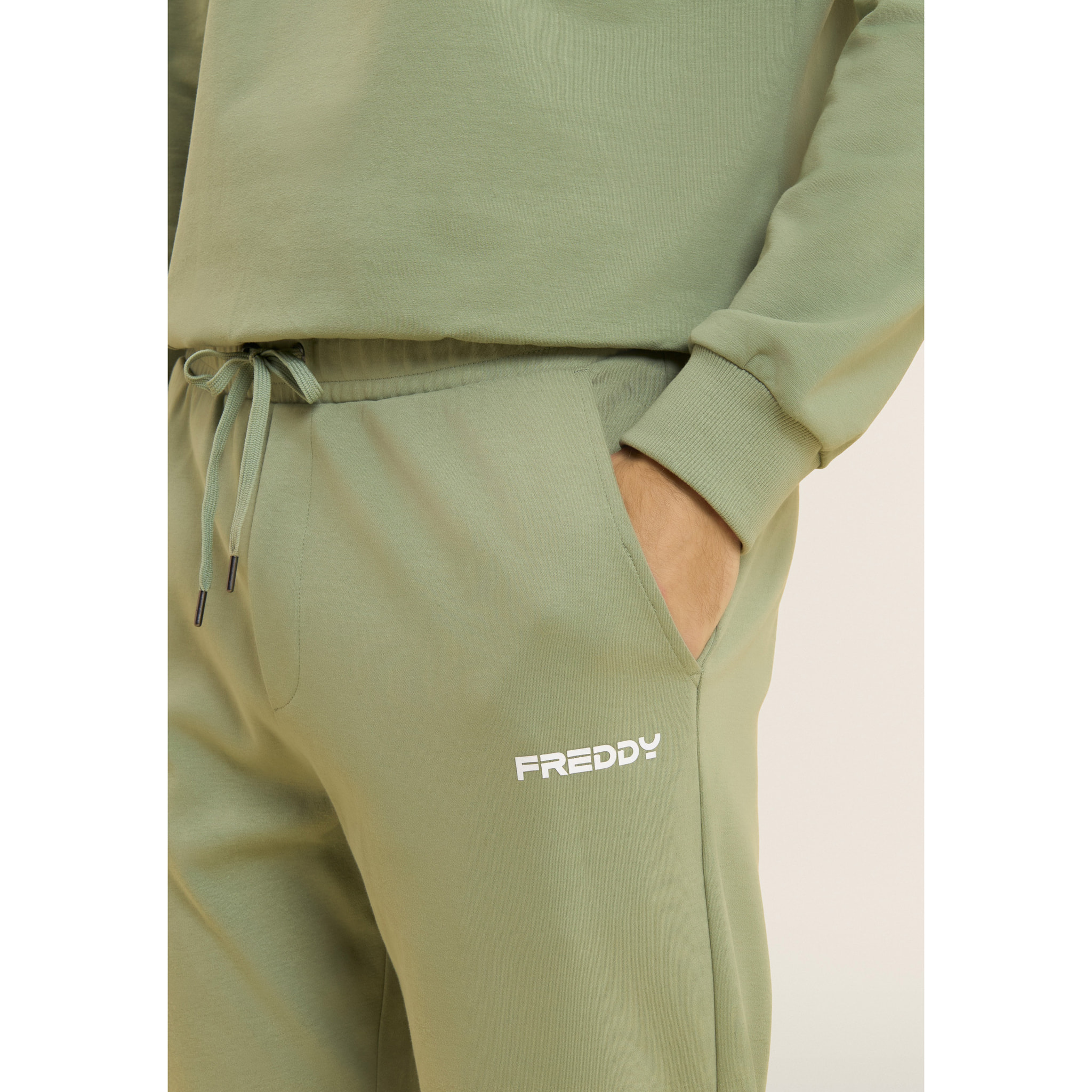 Pantaloni sportivi in cotone a gamba dritta