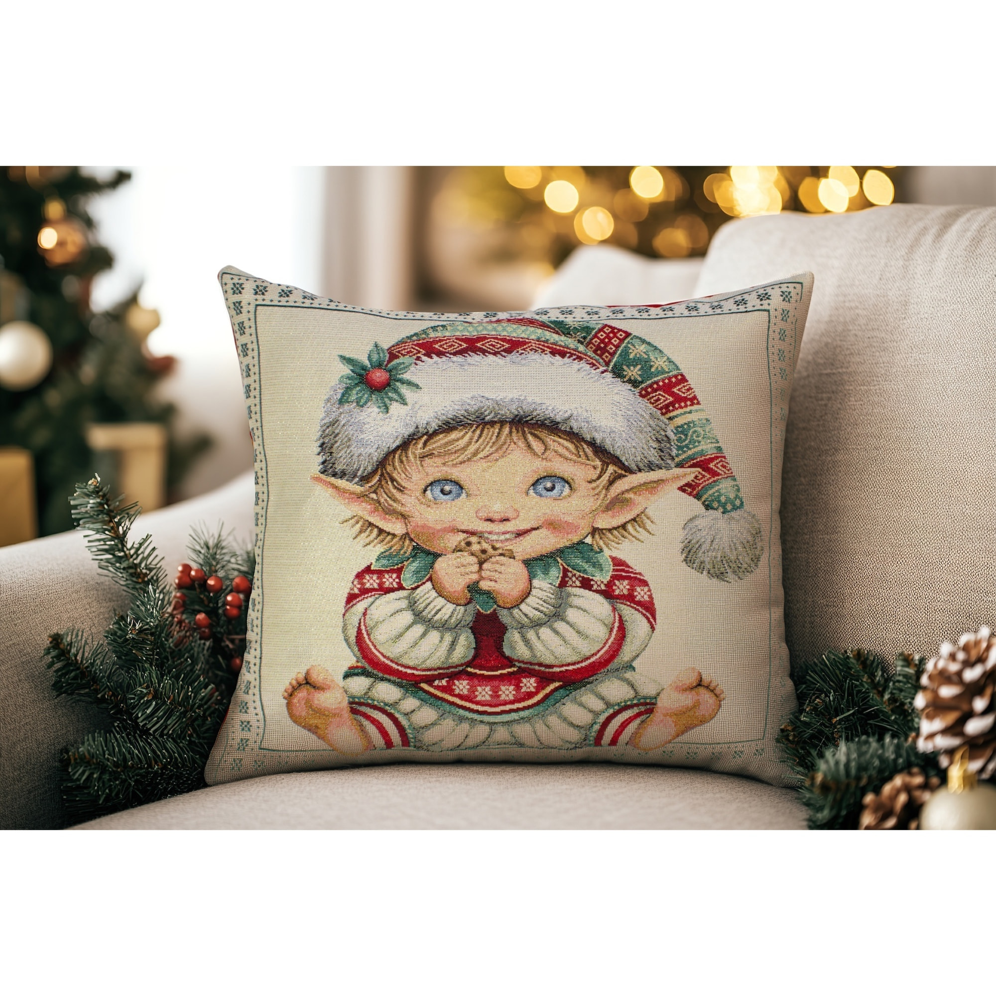 COPPIA CUSCINI ARREDO JACQUARD SFODERABILI 43X43 CM DISEGNO RONNY