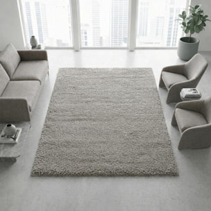 Tapis longs poils shaggy tissé motif uni TENI
