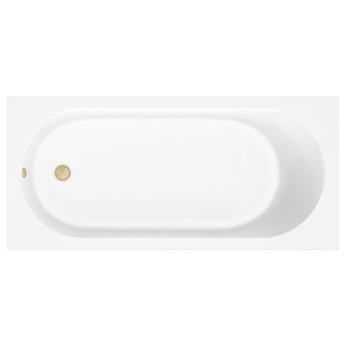 Baignoire droite 170 x 70 O.Novo + Vidage de baignoire WIRQUIN doré