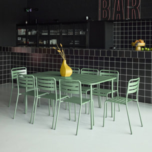 Table de jardin métal + 8 assises AMÉLIA