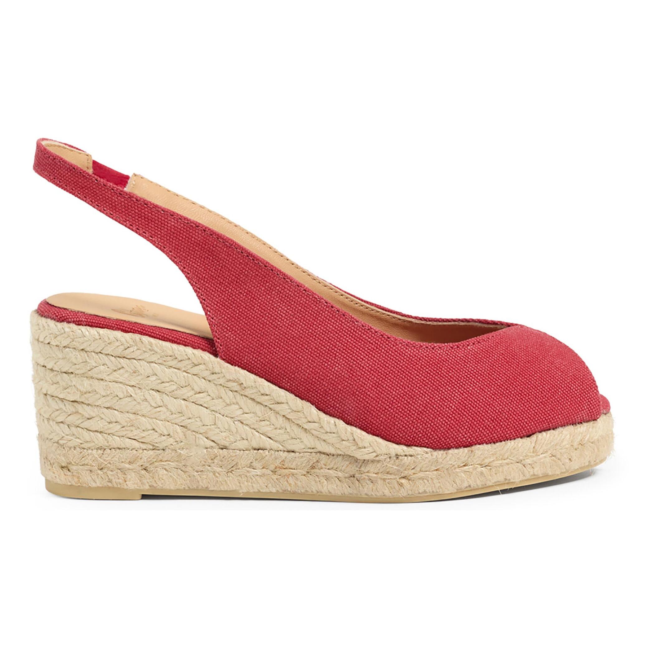 Alpargata peep toe cuña de 7 cm