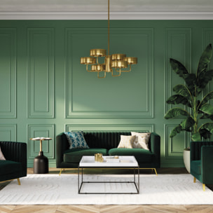 Ensemble canapés en velours vert 5 places - Gatsby