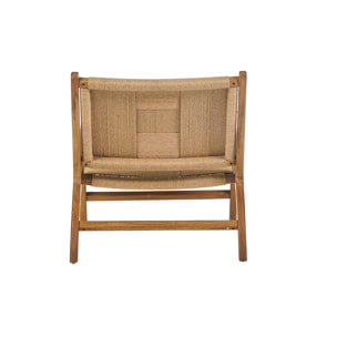 Fauteuil lounge en bois teck massif et corde tressée YARI