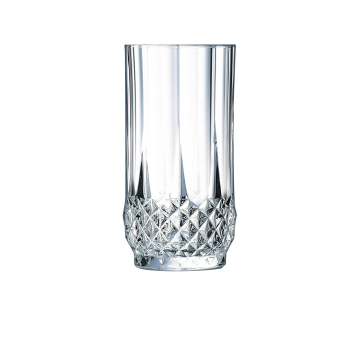 6 verres à eau vintage 28cl Longchamp - Cristal d'Arques - Verre ultra transparent au design vintage