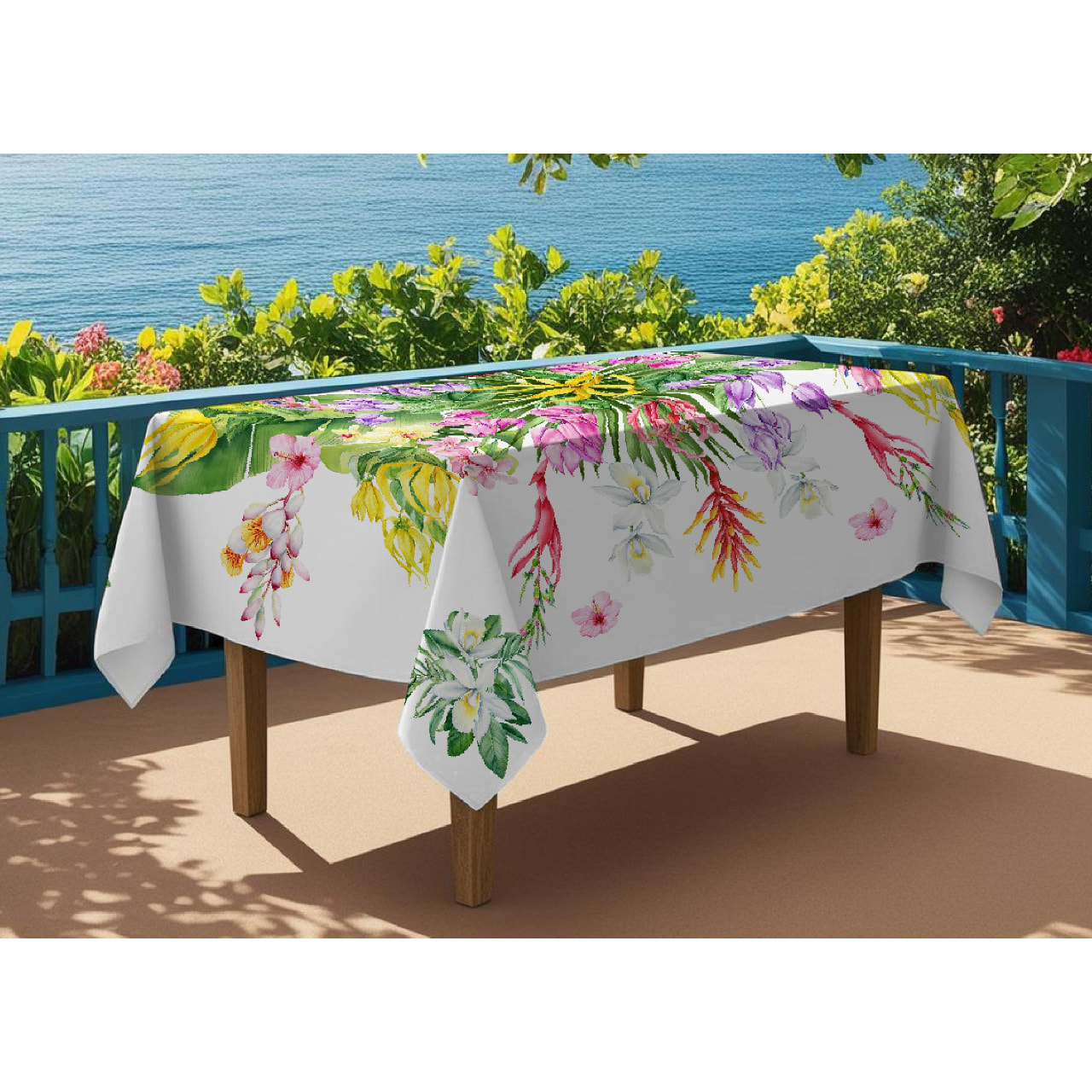 Tovaglia Stampa Digitale 100% Cotone Disegno Tropical