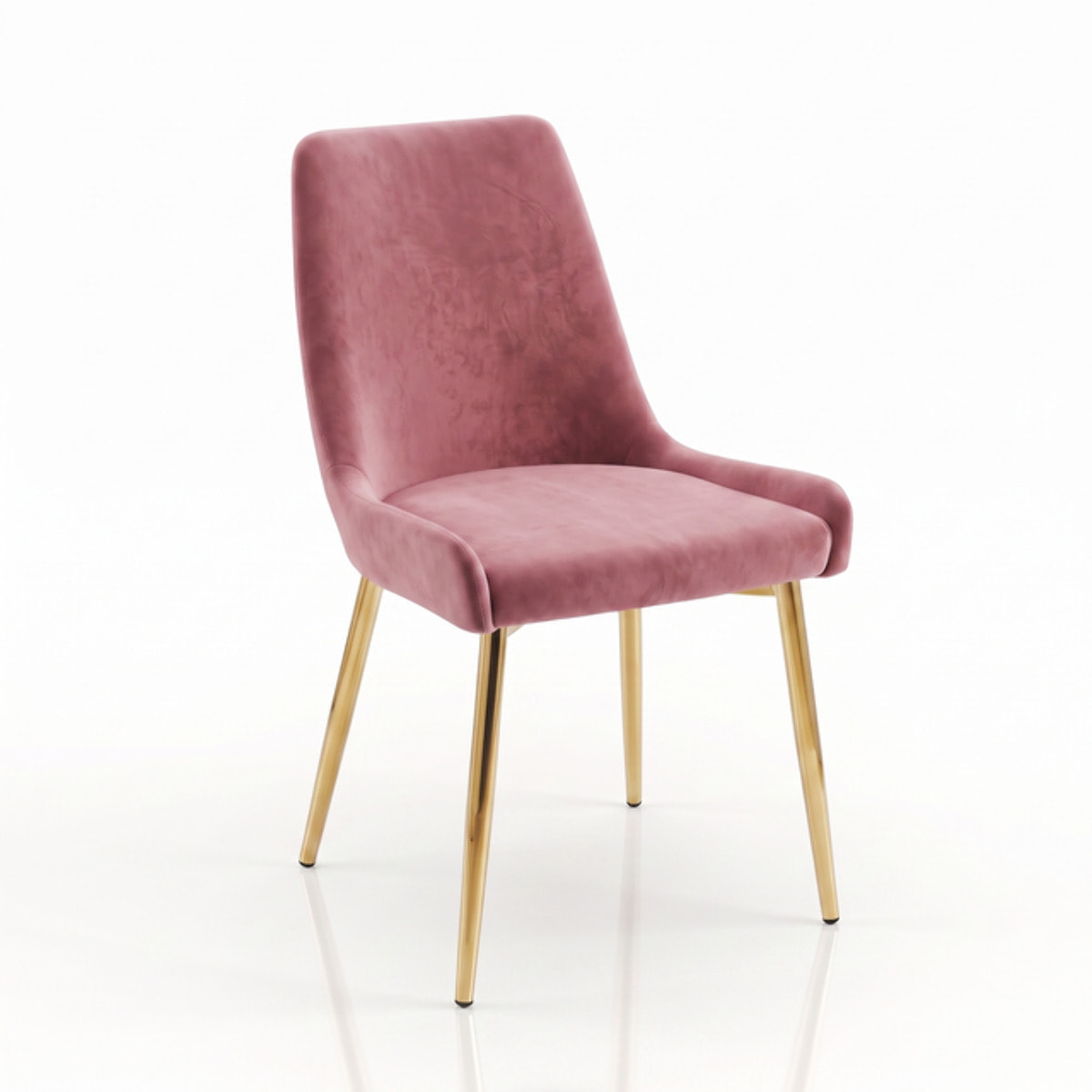 Sedia Imbottita in Effetto Velluto con Gambe Oro, Design Moderno ed Elegante per Sala da Pranzo, Cucina, Soggiorno, Studio e Ufficio