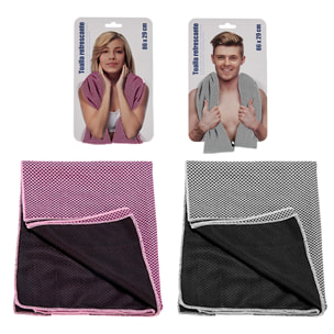 Asciugamano rinfrescante 86x29cm. 2 colori casuali.