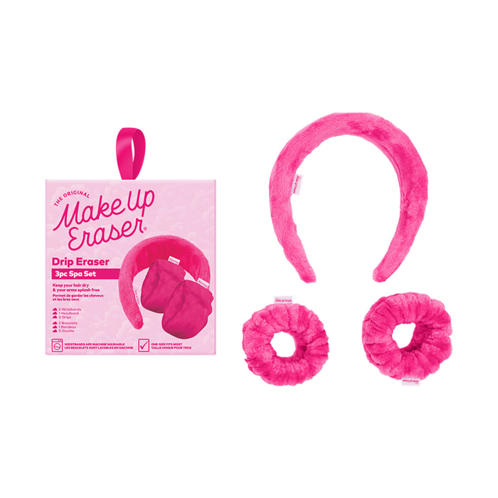 Drip Eraser Rose - Bandeau + Bracelets Duveteux