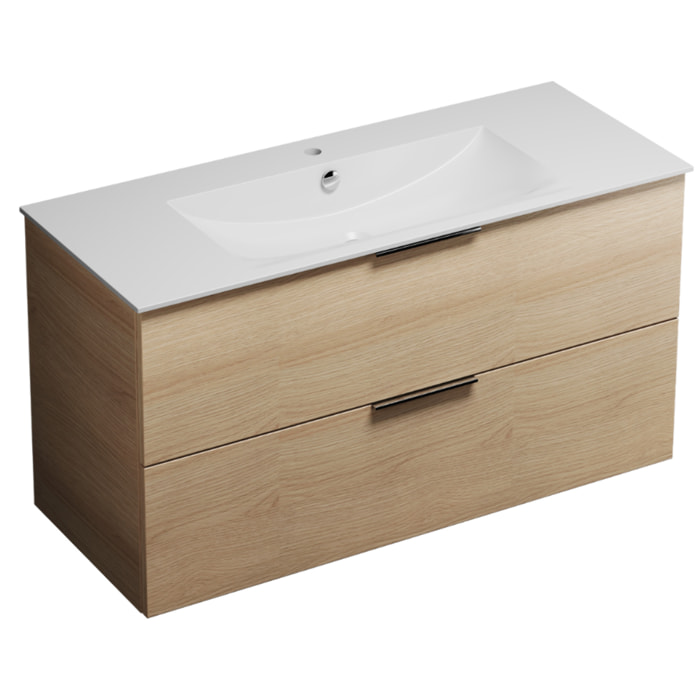 Meuble de salle bain120 cm BURGBAD Olena chêne clair