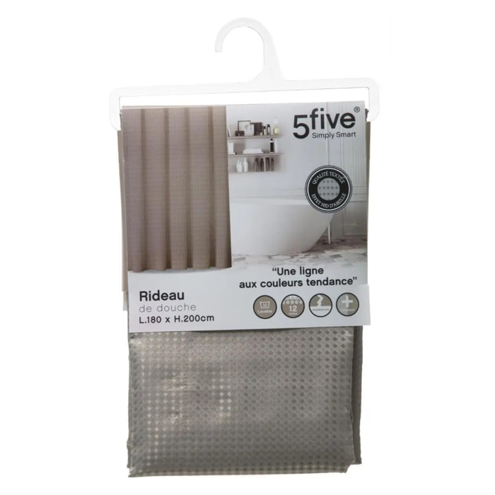 Rideau de douche 180x200cm Taupe Modern Color