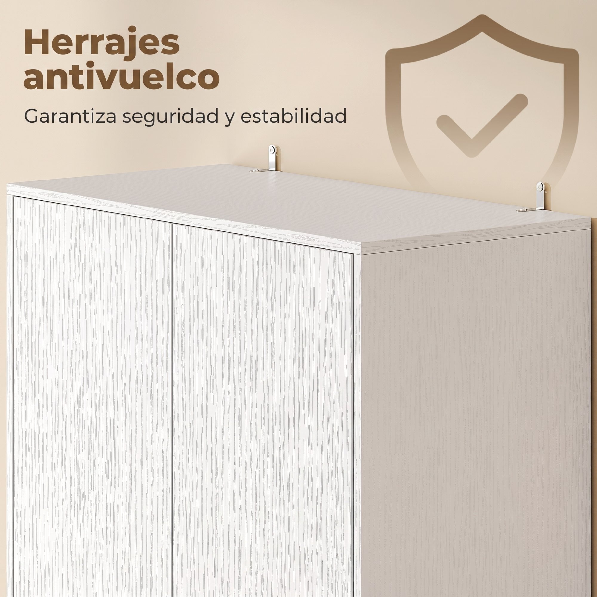 Alacena de Cocina Alta, Mueble Auxiliar de Cocina con 4 Puertas con Bisagras de Cierre Suave, Estantes Ajustables, 2 Compartimentos Abiertos, para Comedor, Salón, 60x30x170 cm, Blanco