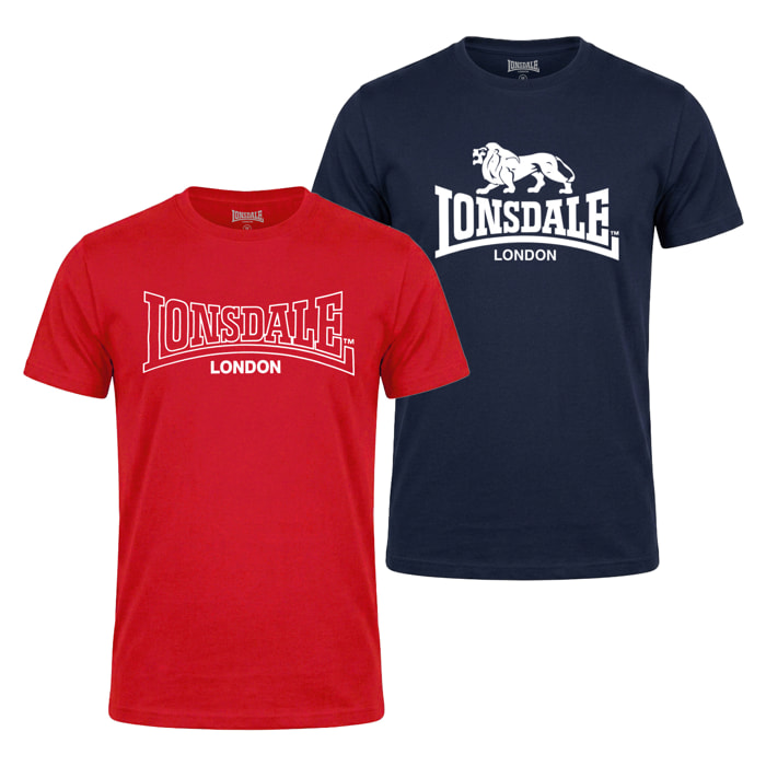Bi-Pack T-Shirt Cotone LONSDALE Manica Corta Uomo - Art.26084