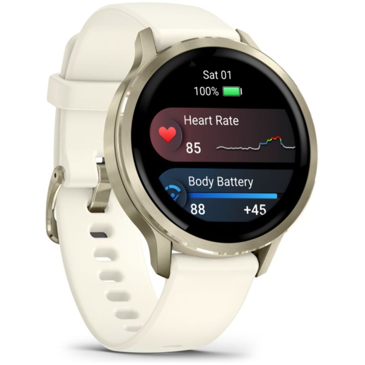 Montre sport GARMIN Venu 4 Beige/Lunar Or Silicone ivoir41mm