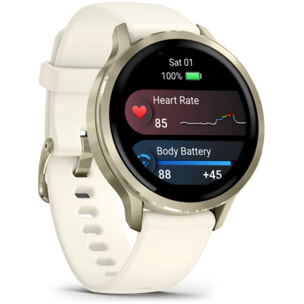 Montre sport GARMIN Venu 4 Beige/Lunar Or Silicone ivoir41mm