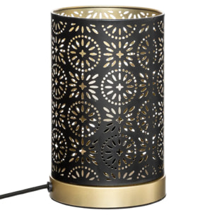 Lampe "Gypsy" noire - métal ajouré H19 cm