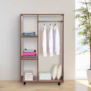 Armoire penderie armoire de rangement mobile panneaux de particules coloris chêne moyen