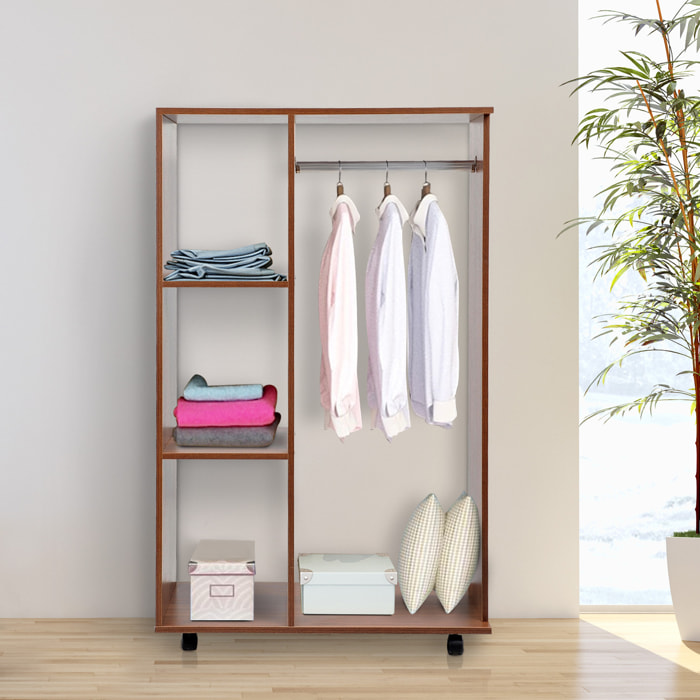 Armoire penderie armoire de rangement mobile panneaux de particules coloris chêne moyen