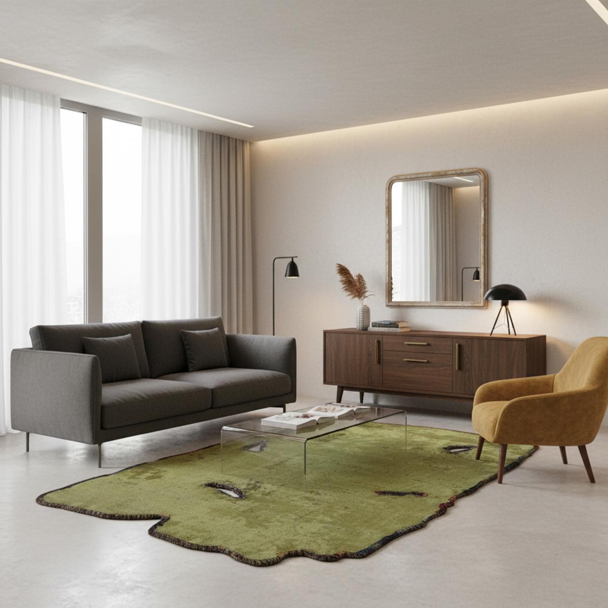 ATINPO Tapis salon kilim, Forme originale, Tissé à la main