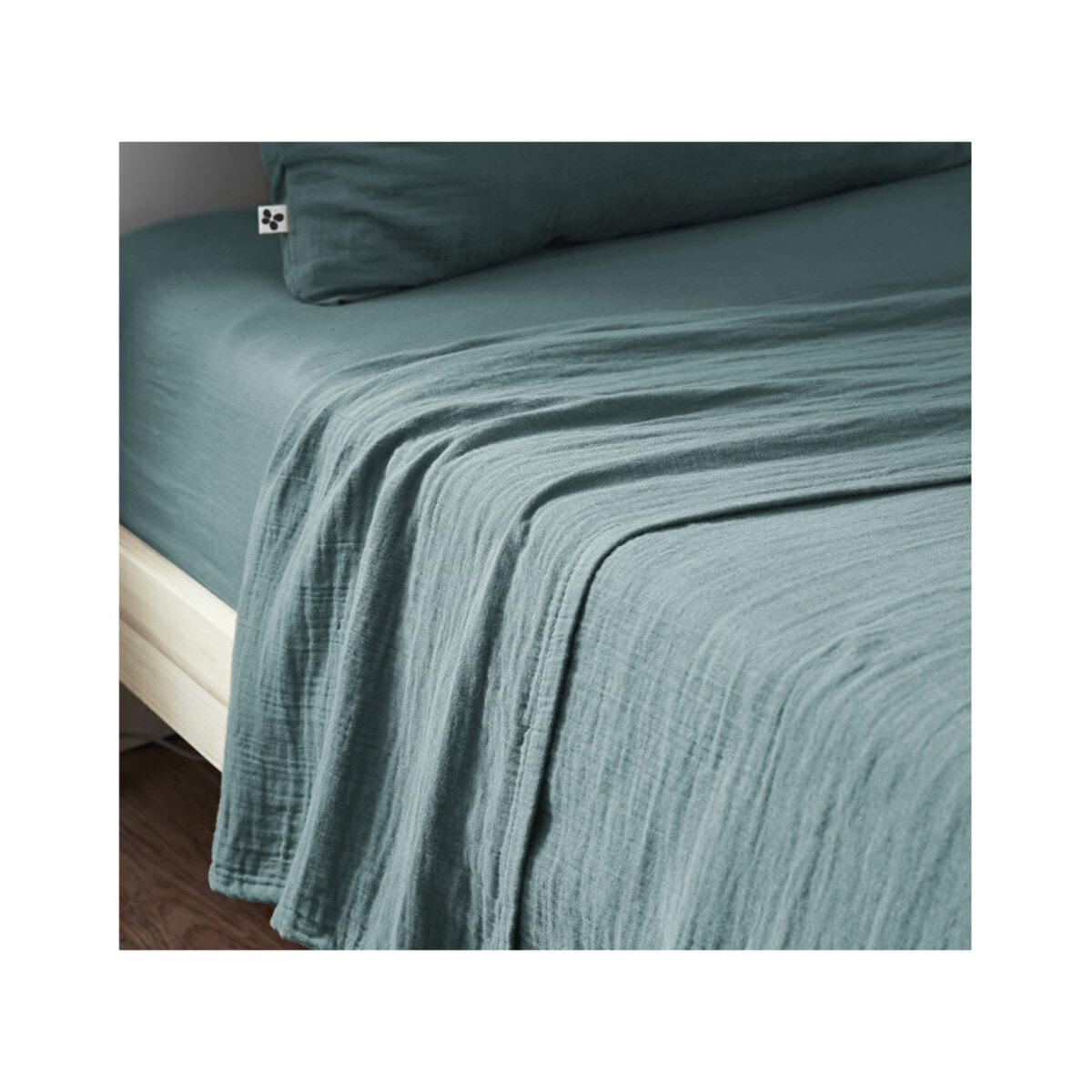 Drap housse 90x190 en gaze de coton bonnet 30 cm - GAIA