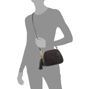 Aliminusa bolso bandolera Mujer. Piel auténtica Gamuza y Dollaro.