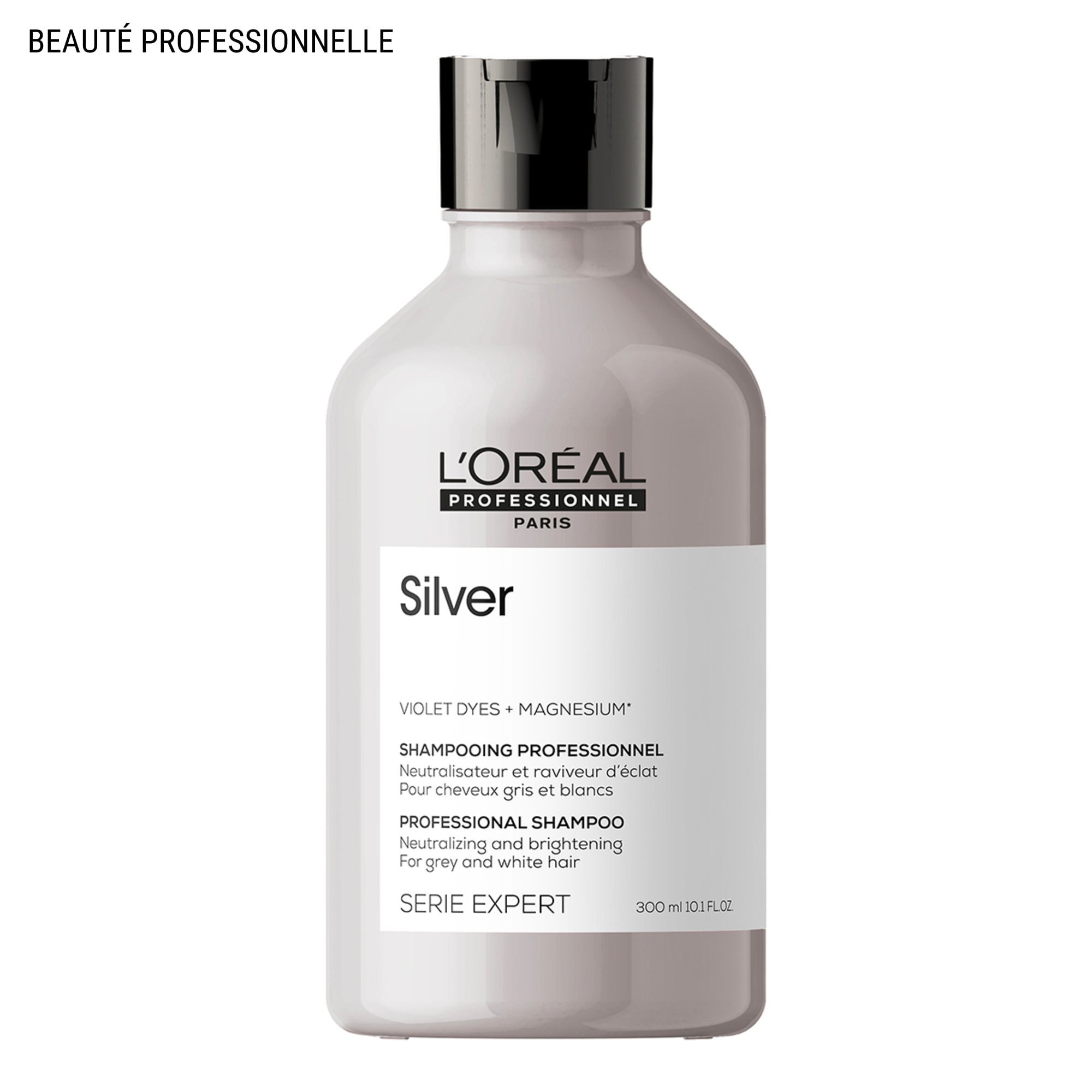 image-Shampoing Silver Éclat Cheveux Blancs ou Gris 300ml - Série Expert